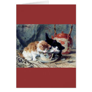 Dos gatitos que tienen la fiesta del té