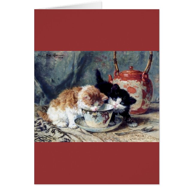 Dos gatitos que tienen la fiesta del té (Frente)