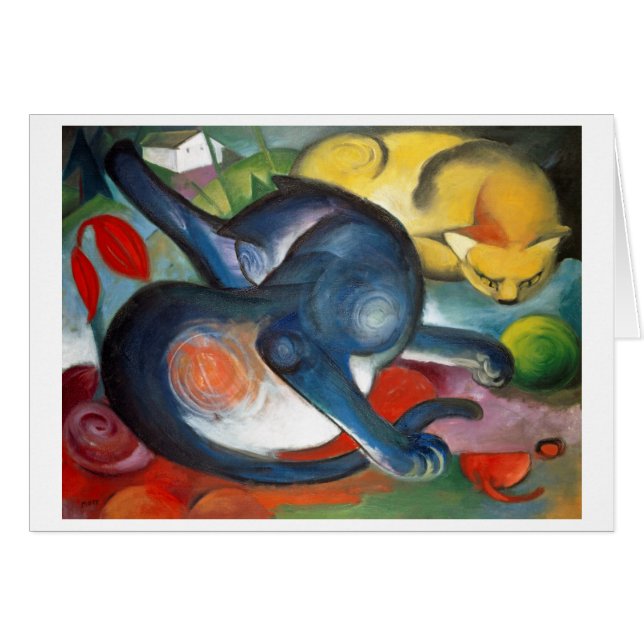 Dos gatos, azul y amarillo, Franz Marc (Anverso (Horizontal))