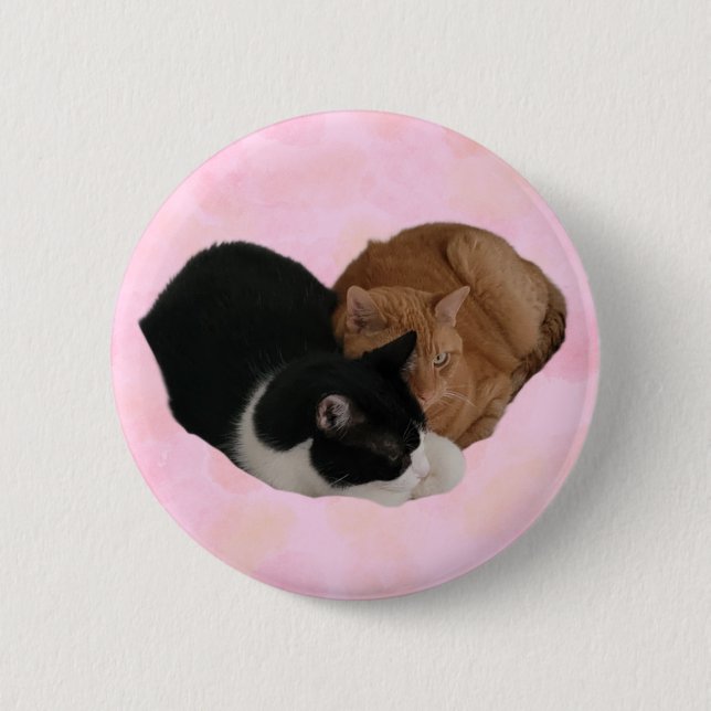 Dos Gatos Haciendo Botón de Corazón (Anverso)