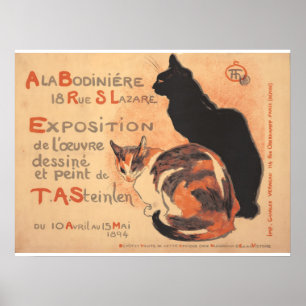Dos Gatos Póster de Arte Nouveau Francés de T.A. S
