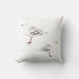 Dos gaviotas acuarela Cojín decorativo Cushion