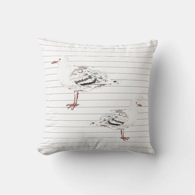 Dos gaviotas bordean el Cojín decorativo Cushion (Anverso)