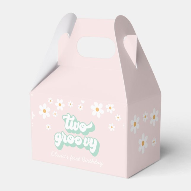 Dos Groovy Pink Daisy caja de favores de segundo c (Front Side)