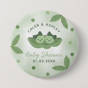 Dos guisantes en un botón Baby Shower Chicas gemel