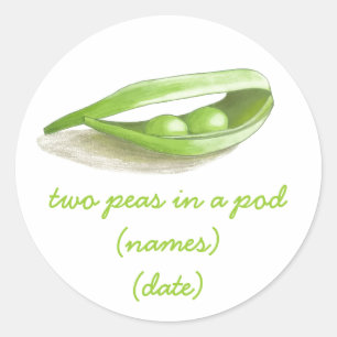 Dos guisantes en un Pegatina de Pod