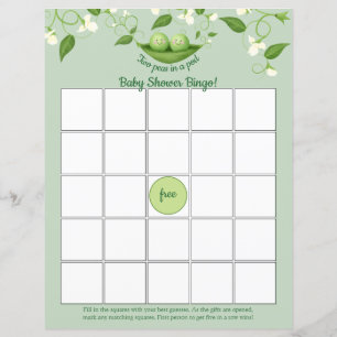 Dos guisos en una tarjeta de juego de bingo Baby S