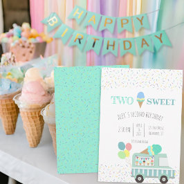 Dos helados dulces invitación para cumpleaños soci