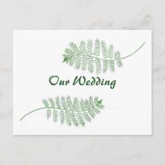 Dos Helechos Verdes Nuestras Tarjetas de Boda Post