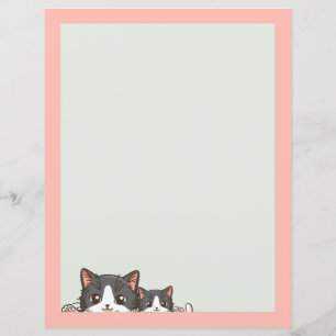 Dos hojas de papel de gatitos grises