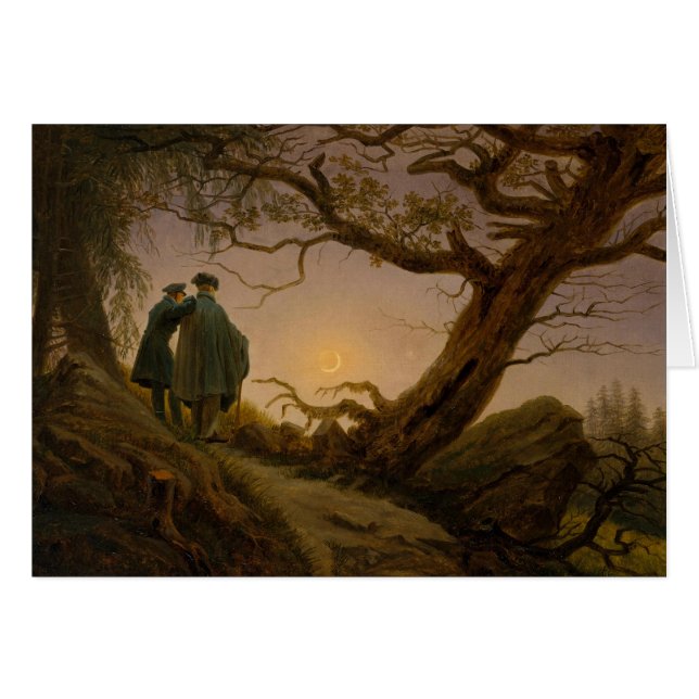 Dos hombres que comtemplan la luna (Anverso (Horizontal))