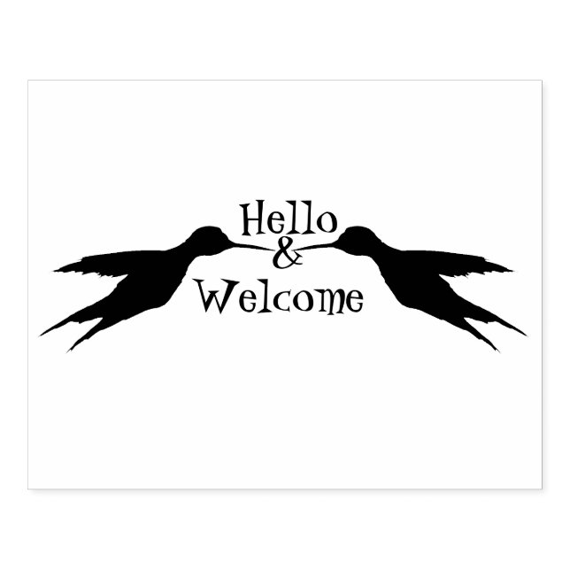 Dos Hummingbirds en el vuelo 1a Sello de goma (Impresión)