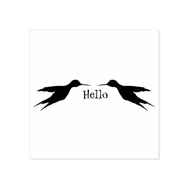 Dos Hummingbirds en el vuelo 1a Sello de goma (Impresión)