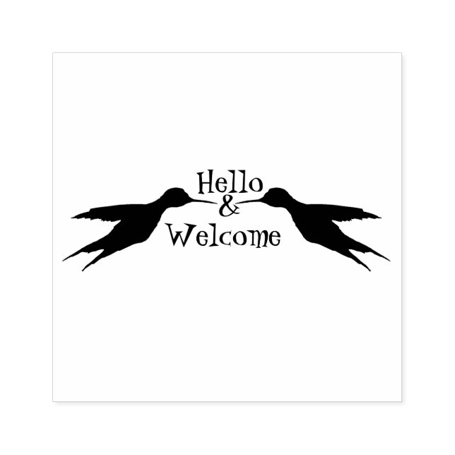 Dos Hummingbirds en el vuelo 1a Sello de goma (Impresión)