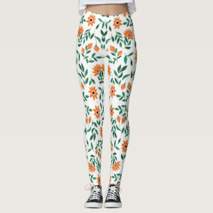 Dos imágenes de leggings florales muestran