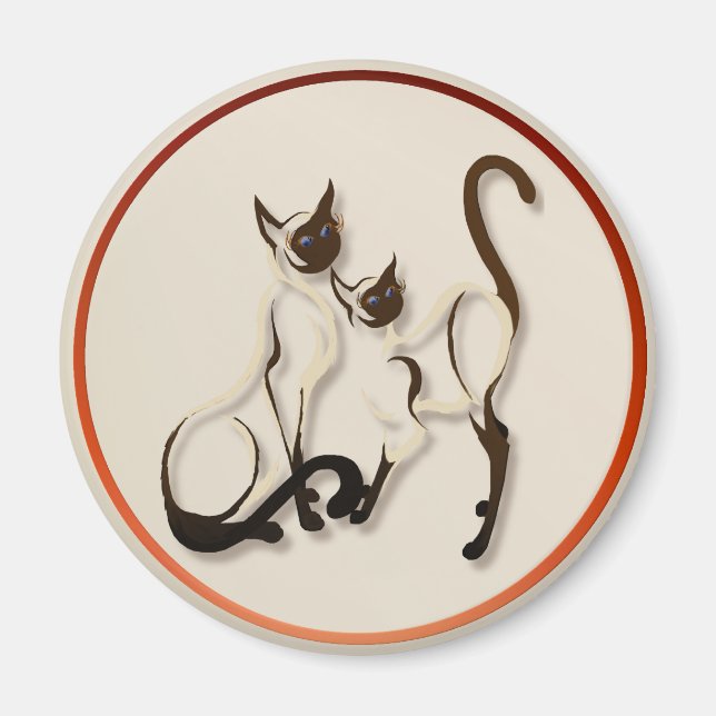 Dos imanes de gatos siameses (Frente)