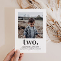 Dos - Invitación al cumpleaños de la foto cuadrada
