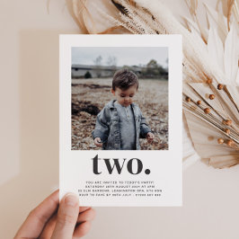 Dos - Invitación al cumpleaños de la foto cuadrada