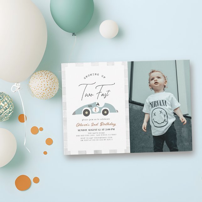 Dos Invitación de Segundo Cumpleaños de Fast Blue  (Subido por el creador)