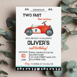 Dos Invitación de Segundo Cumpleaños de Fast Race 