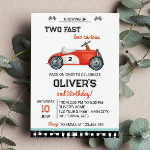 Dos Invitación de Segundo Cumpleaños de Fast Race 