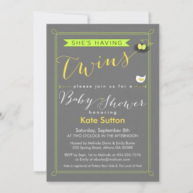 Dos invitaciones a Baby Shower (Anverso)