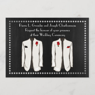 Dos invitaciones a la boda gay Tuxedo