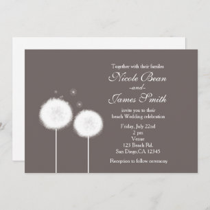 Dos invitaciones a la boda rústica de Dandelions T