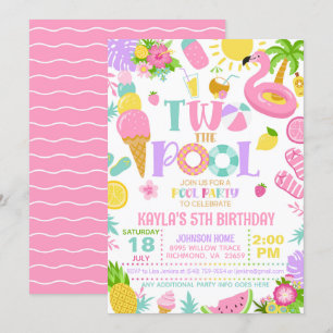Dos invitaciones a la fiesta de cumpleaños de la p