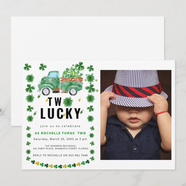 Dos invitaciones afortunadas para la fiesta de cum (Anverso / Reverso)