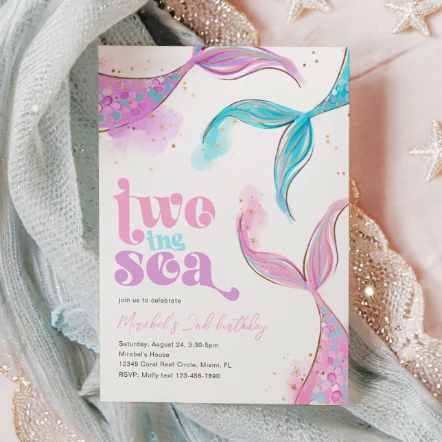 Dos invitaciones al cumpleaños de la sirena marina (Subido por el creador)