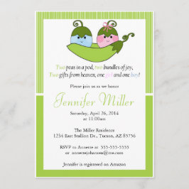 Dos Invitaciones De Baby Shower, Dos Peas En Un Po