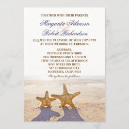 dos invitaciones de boda de starfish beach