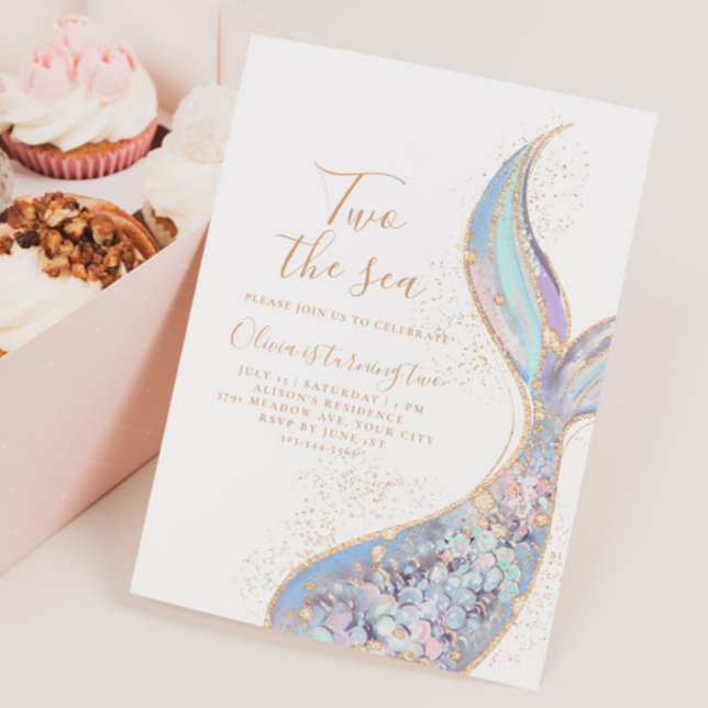 Dos invitaciones de cumpleaños a la sirena marina (Subido por el creador)