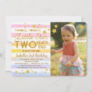 Dos invitaciones de cumpleaños a Twinkle Little St