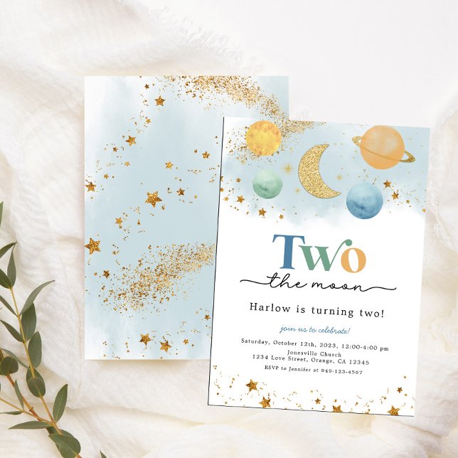 Dos invitaciones de cumpleaños al espacio exterior (Subido por el creador)