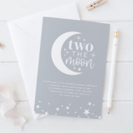 Dos invitaciones de cumpleaños azul lunar