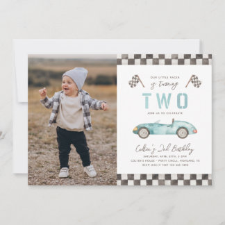 Dos invitaciones de cumpleaños de Carreras rápida