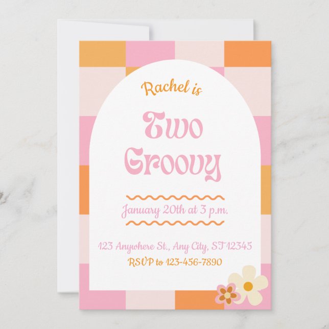 Dos invitaciones de cumpleaños de Groovy (Anverso)