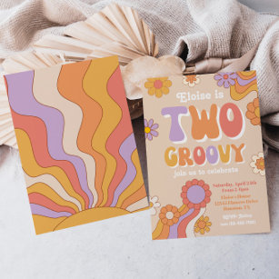 Dos invitaciones de cumpleaños de Groovy   Cumplea