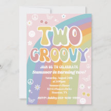Dos invitaciones de cumpleaños de Groovy | Cumplea