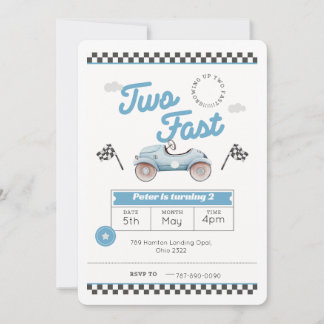 Dos invitaciones de cumpleaños de niño rápido