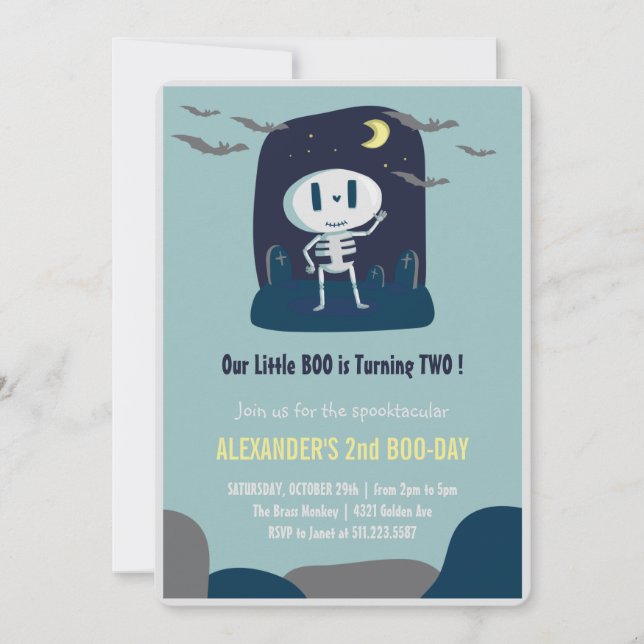 dos invitaciones de cumpleaños espeluznantes espec (Anverso)