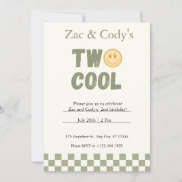 Dos invitaciones de cumpleaños gemelos Guay - Edit