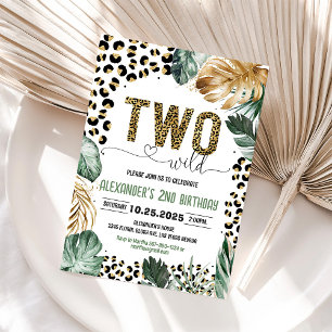 Dos invitaciones de cumpleaños número 2 con estamp