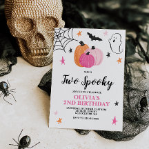 Dos invitaciones de cumpleaños número 2 de Hallowe