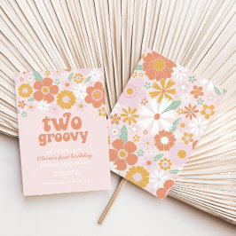 Dos invitaciones de cumpleaños número uno florales