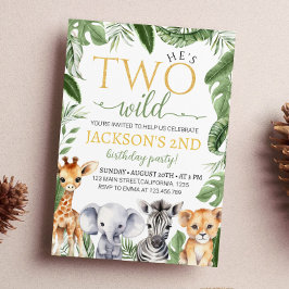 Dos invitaciones de cumpleaños para animales salva