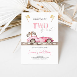 Dos invitaciones de cumpleaños para autos de carre