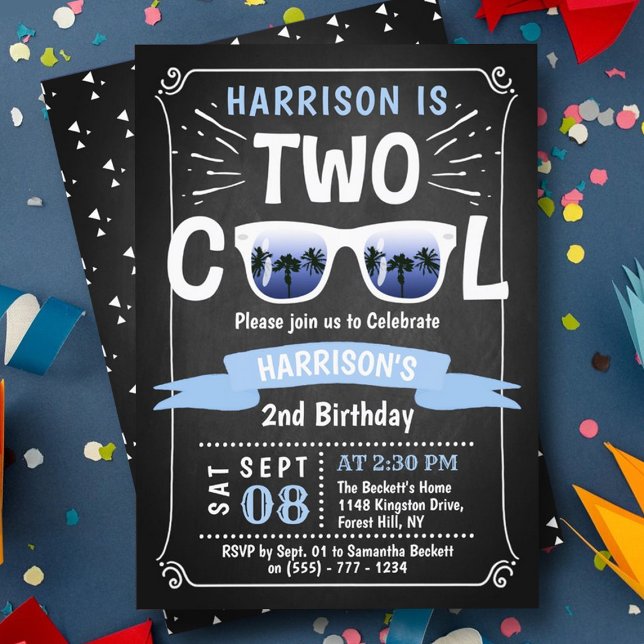 Dos Invitaciones de cumpleaños para Chalkboard de  (Subido por el creador)